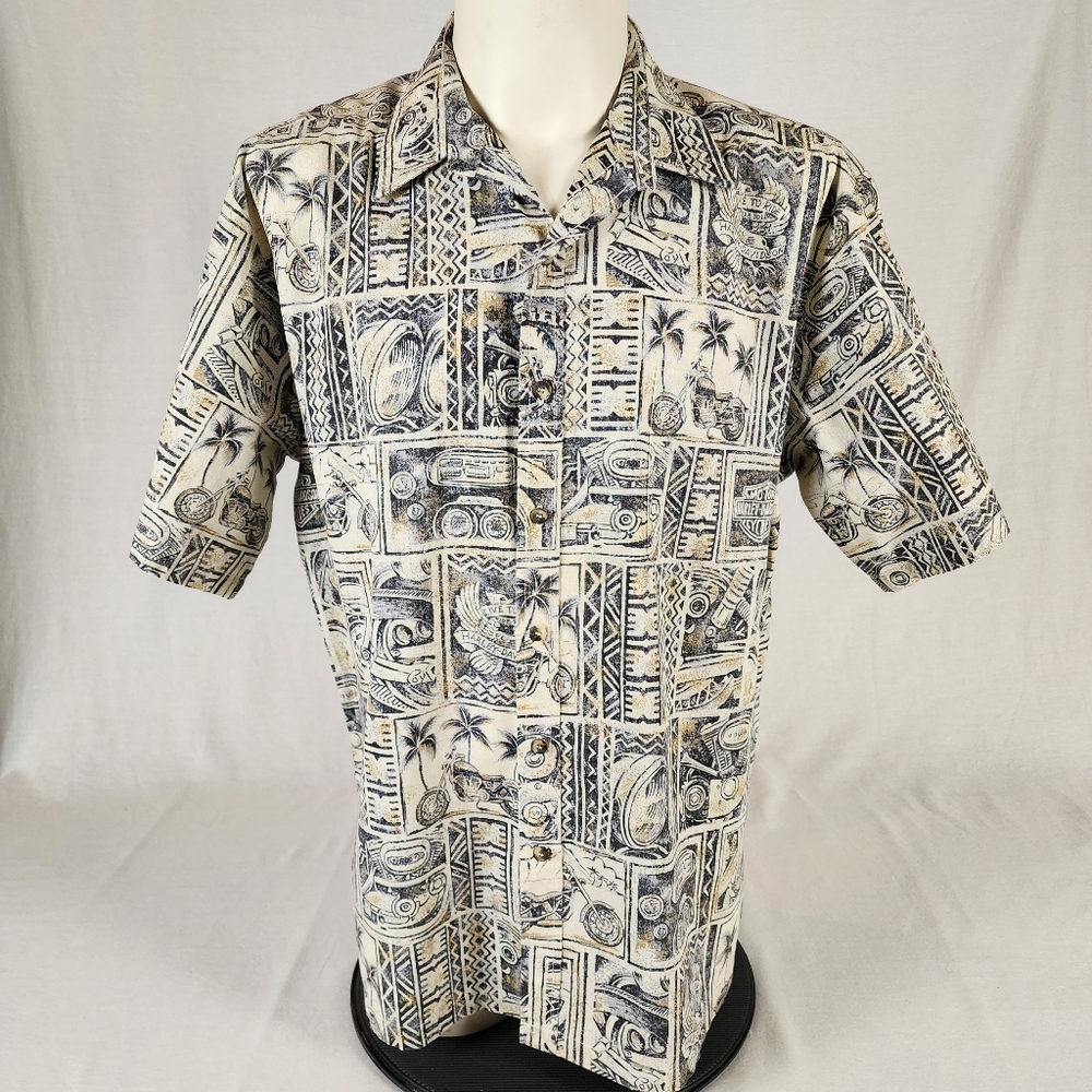 Harley Davidson by Tori Richards Men's Hawaiian Shirt (XL)
